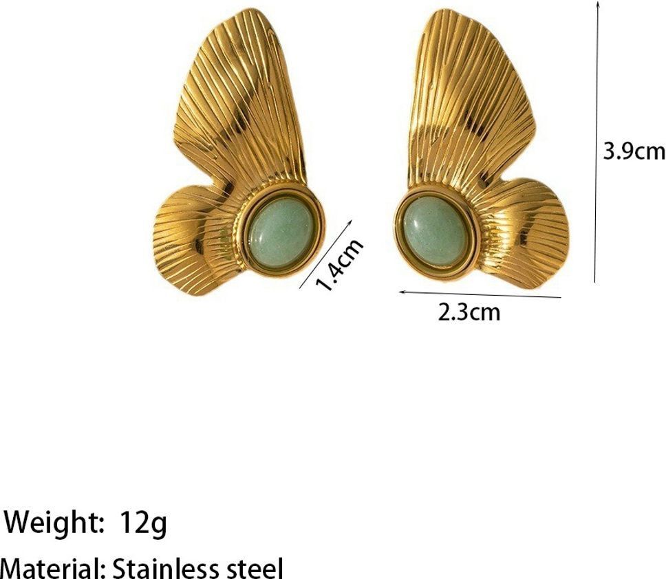 MYKI Anti-Tarnish Butterfly Stone Earrings (MKERCH977G-SSYI)
