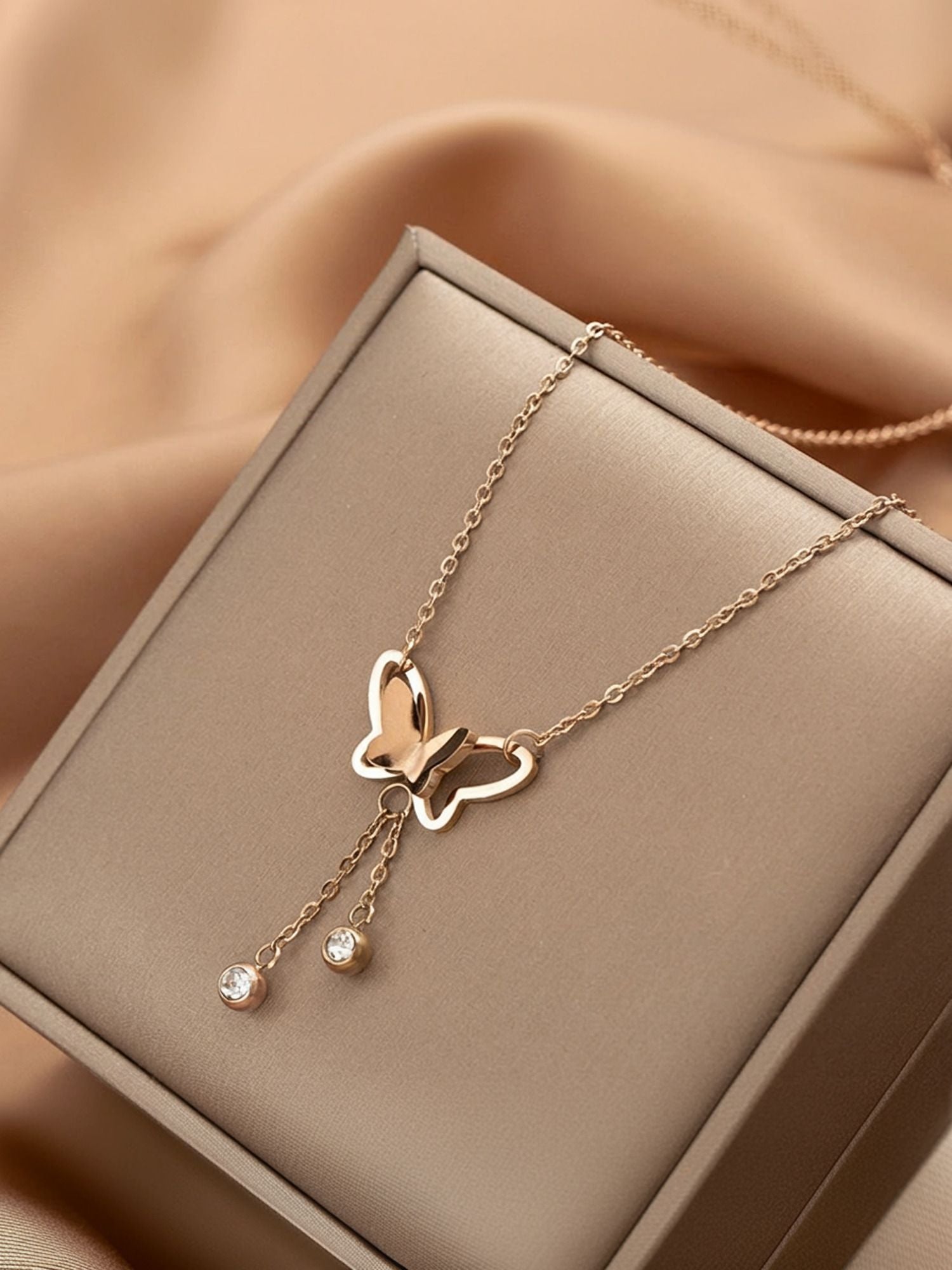 MYKI Butterfly Shape Elegant Minimalist Pendant Necklace (MK181RG-MK203G)