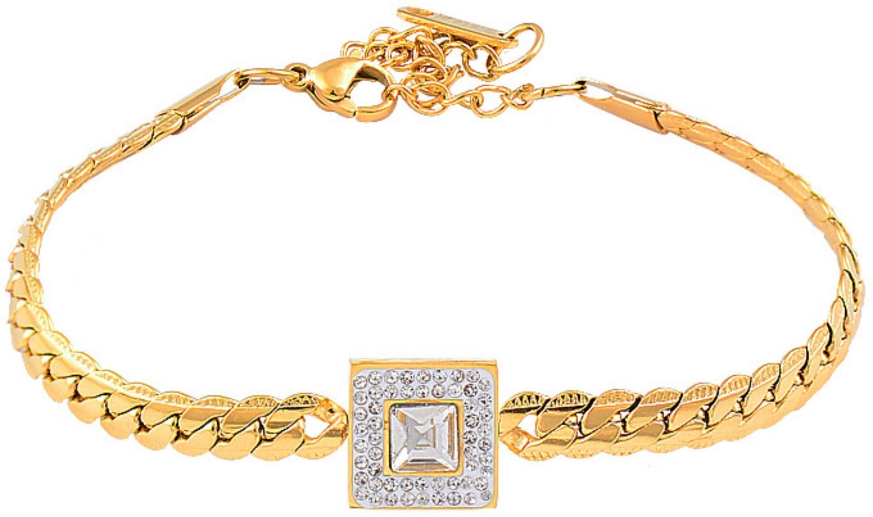 MYKI Coloured Stone Cuban Bracelet | Premium Finish(MKBRAD771G-SSYI)