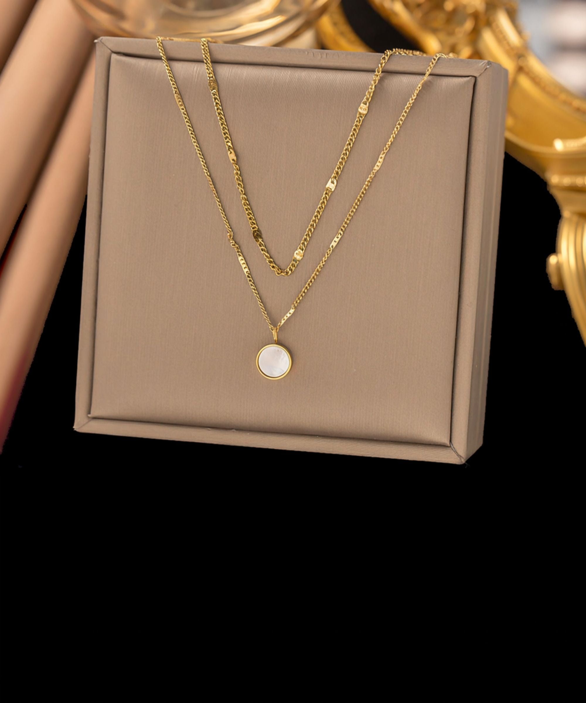 MYKI Aesthetic Stainless Steel Necklace (MK714G-SSYI)