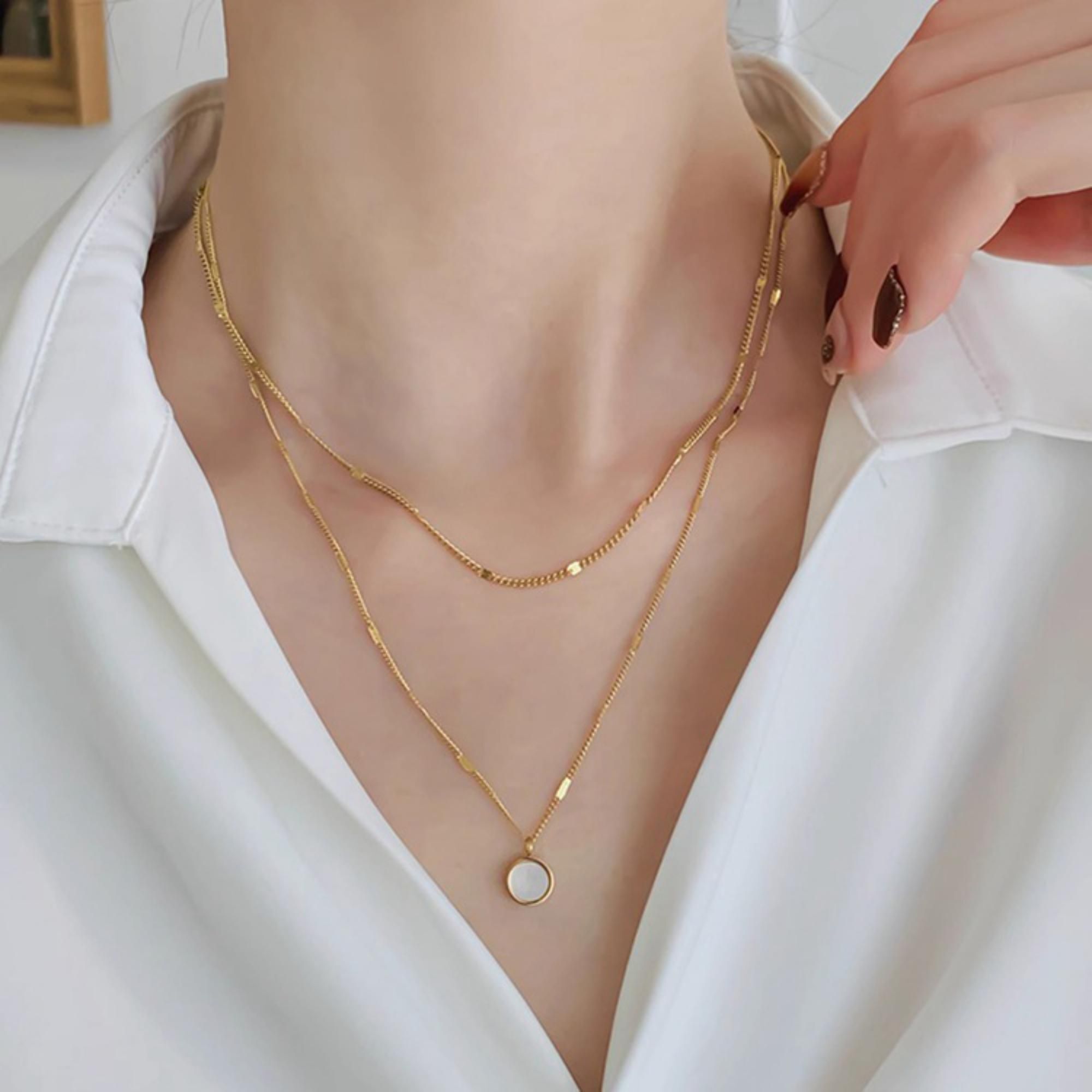 MYKI Aesthetic Stainless Steel Necklace (MK714G-SSYI)