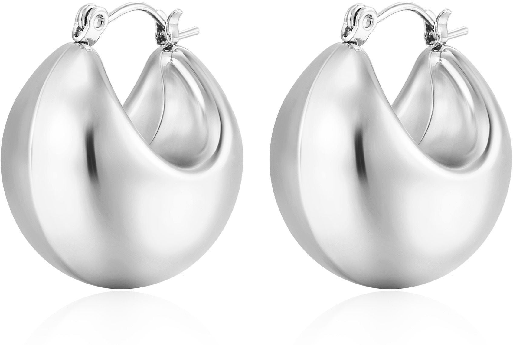 MYKI Dome Hoop Anti Tarnish Earrings | MYKI (MKERCH1033G-SSYI)