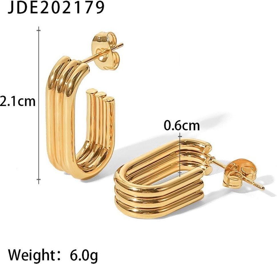MYKI Gold Plated Anti Tarnish Geometric Hoop Earrings | MYKI (MKERCH1021G-SSYI)
