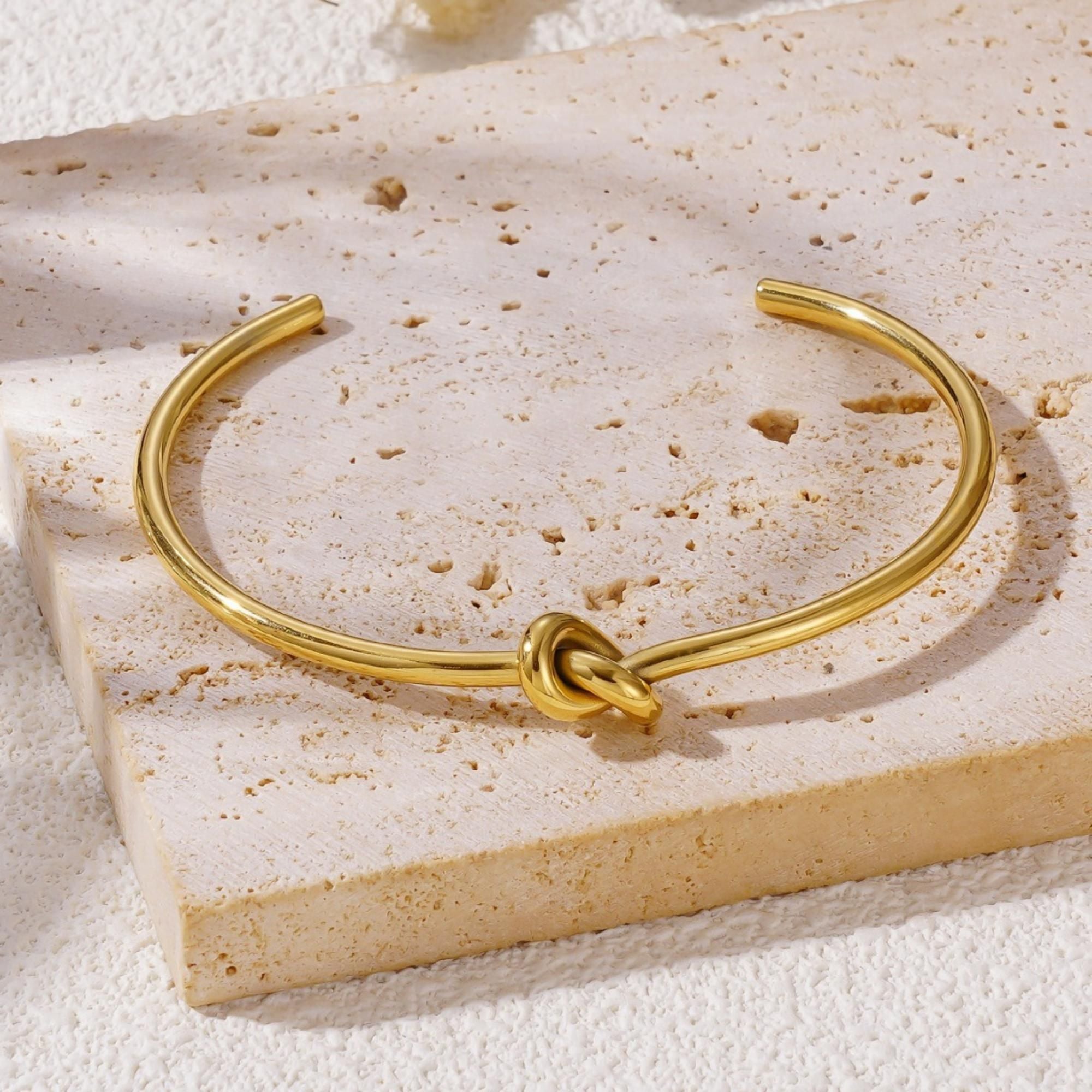 MYKI Knot Cuff Bracelet | Stainless Steel | Anti-Tarnish(MKBRAD736-SSYI)