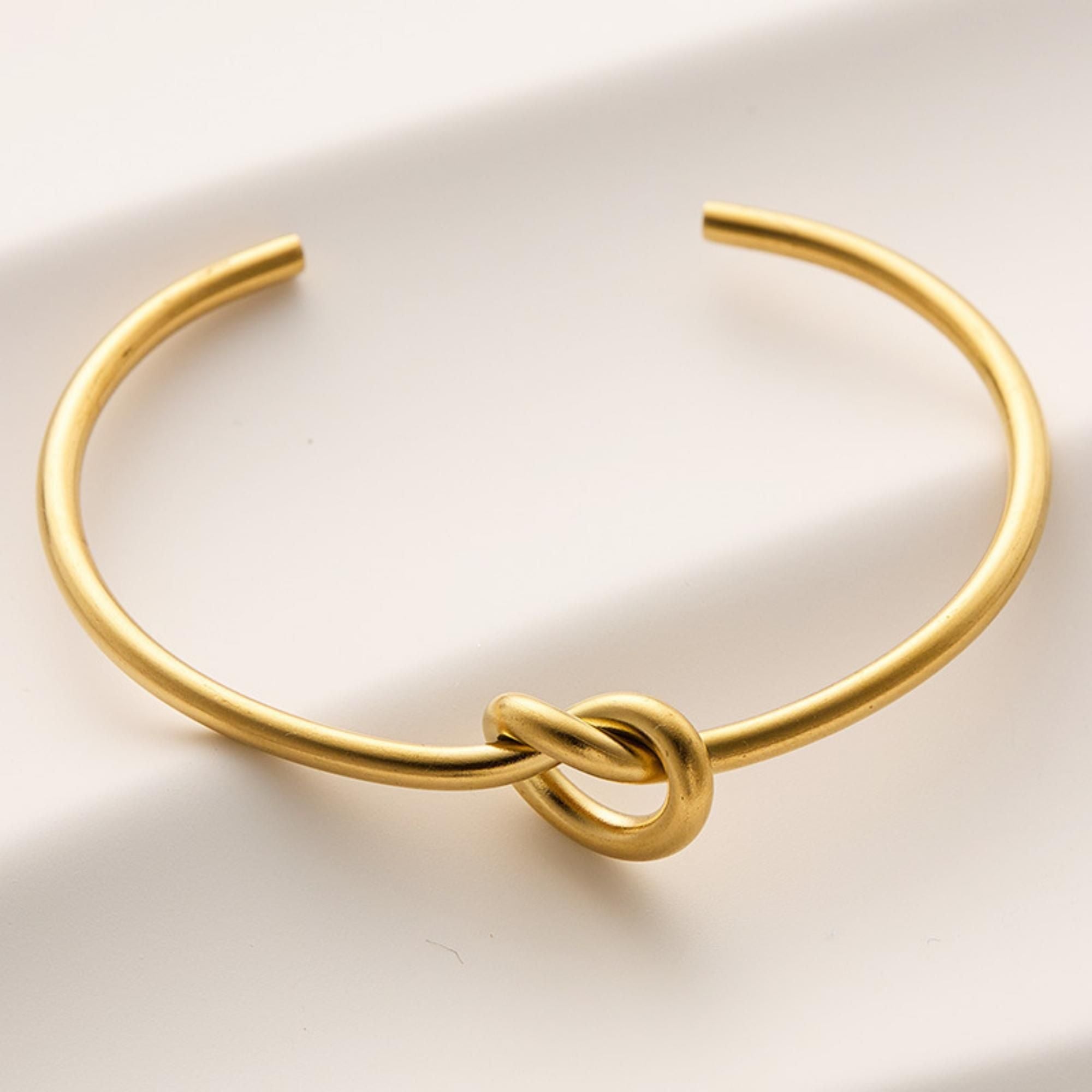MYKI Knot Cuff Bracelet | Stainless Steel | Anti-Tarnish(MKBRAD736-SSYI)