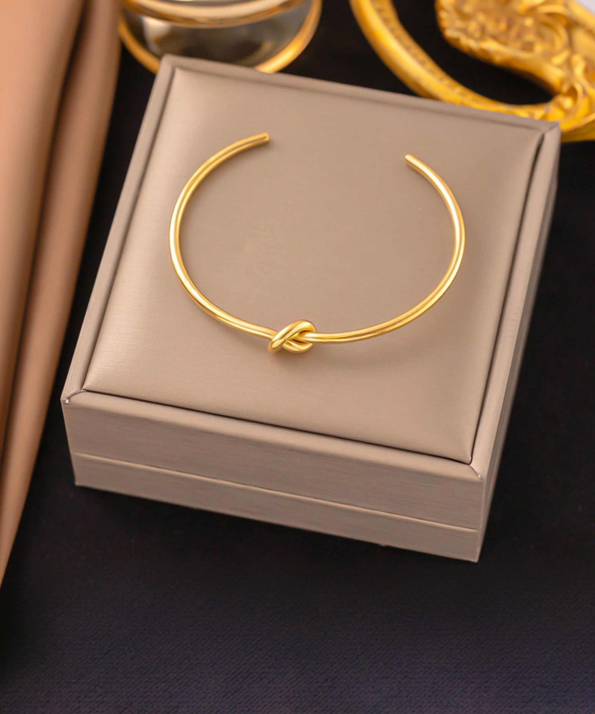 MYKI Knot Cuff Bracelet | Stainless Steel | Anti-Tarnish(MKBRAD736-SSYI)