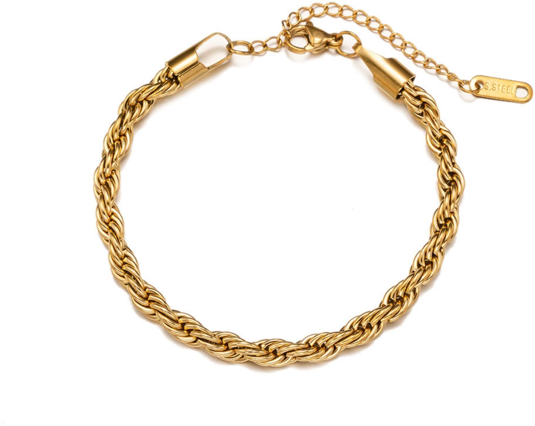 MYKI Gold-Plated Rope Twist Bracelet | Anti-Tarnish(MKBRAD766G-SSYI)