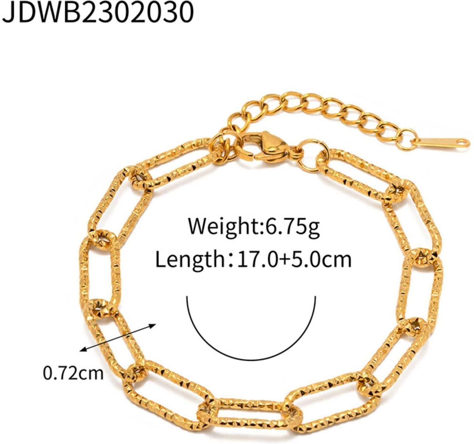 MYKI Gold-Plated Textured Chain Bracelet | Anti-Tarnish(MKBRAD746G-SSYI)