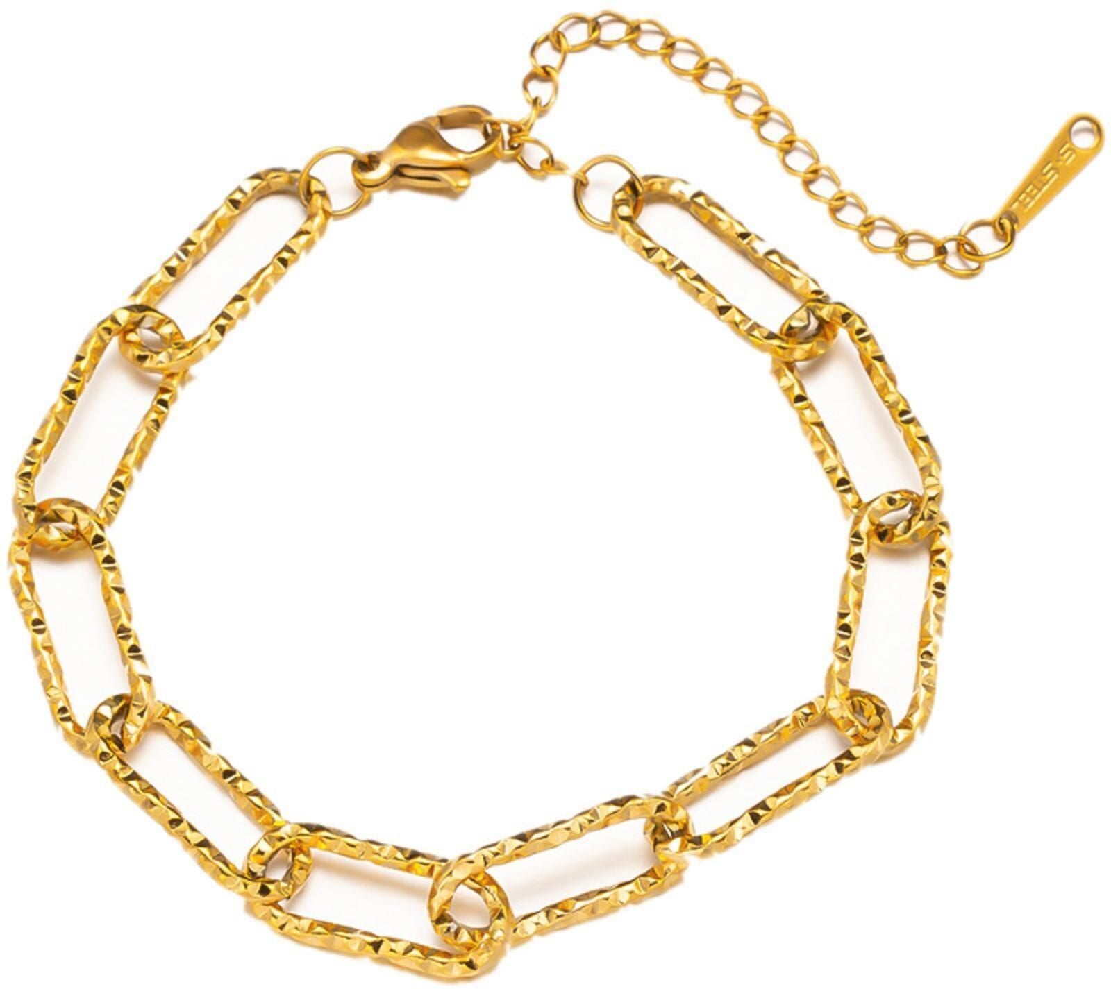 MYKI Gold-Plated Textured Chain Bracelet | Anti-Tarnish(MKBRAD746G-SSYI)